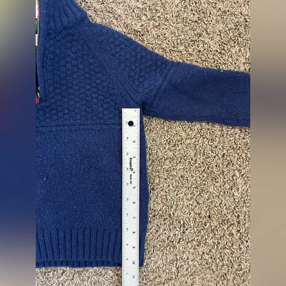 EXCELLENT USED CONDITION Boys Blue Wool Blend BODEN 1/4 Zip Sweater Size‎ 6-7Y